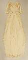 Wedding dress, silk, ostrich feathers, French