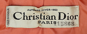 "Ambassade", House of Dior (French, founded 1946), wool, French