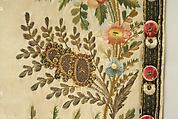 Waistcoat, silk, cotton, probably French