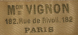 Dinner dress, Mon. Vignon (French), silk, glass, French