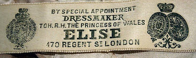 Afternoon dress, Madame Elise, silk, British