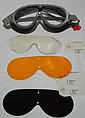 Ski goggles, plastic (cellulose acetate, cellulose nitrate, polyvinyl acetate, polyurethane), metal, American