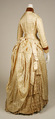 Dress, Mrs. C. Petterson, silk, metallic thread, beads, American