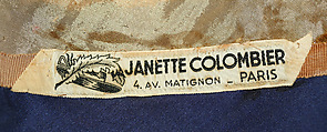 Hat, Janette Colombier (French), silk, French