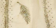 Evening dress, cotton, metallic thread, French