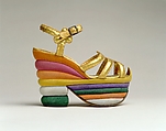 Sandals, Salvatore Ferragamo (Italian, founded 1927), leather, cork, Italian