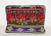 Purse, leather, linen, European