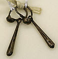 Earrings, silver, American or European