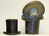 Hat, (a, b) leather, metal; (c) fur, silk, American or European
