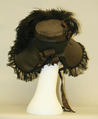 Bonnet, straw, feathers, American or European