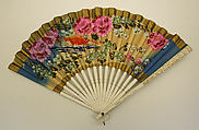 Fan, paper, wood, paint, probably British
