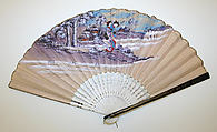 Fan, paper, wood, paint, Japanese, for European market