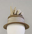 Hat, H. O&#39;Neill &amp; Co. (American, New York), straw, silk, American
