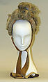 Bonnet, silk, feathers, American or European
