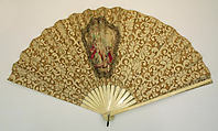 Fan, cotton, ivory, American