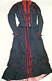 Walking dress, (a, b) M. A. Robb, wool, French