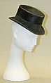 Riding hat, silk, glass beads, American