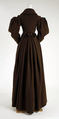 Riding habit, wool, silk, linen, American