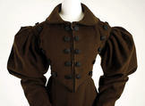 Riding habit, wool, silk, linen, American