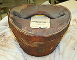 Hatbox, leather, cotton, American or European