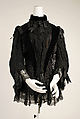 Bodice, silk, jet, American or European