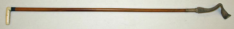 Riding crop, wood, ivory, American or European