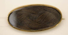 Brooch, hair, metal, American