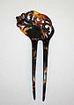 Hairpin, tortoiseshell, American or European