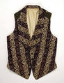 Vest, silk, cotton, probably French