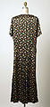 Afternoon dress, House of Patou (French, founded 1914), (a) silk
(b) leather, French