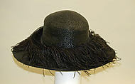Hat, straw, feathers, American