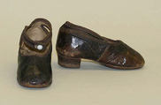 Slippers, leather, American