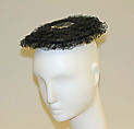 Evening hat, Mrs. Esther A. Klepper, horsehair, American