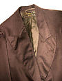 Wedding suit, (a) Byram & Son (American), (a, c) wool
(b) silk, cotton, American
