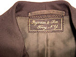 Wedding suit, (a) Byram & Son (American), (a, c) wool
(b) silk, cotton, American