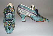 Slippers, Hellstern and Sons (French), silk, leather, French