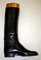 Riding habit, (a, b) Busvines &amp; Co. Paris (French), (a-c) wool
(d) linen
(e-h) cotton
(i) wool
(j, k) leather
(l-q) wood, French