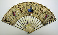 Fan, silk, ivory, silver, American
