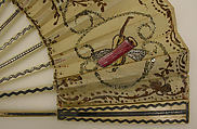 Fan, silk, ivory, silver, American