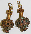 Earrings, metal, probably Spanish