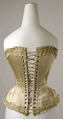 Corset, silk, cotton, whale bone, French