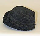 Mourning bonnet, silk, American