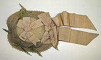 Hat, silk, horsehair, feathers, American