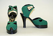 Sandals, Beleganti, a, b) leather, metal
c, d) plastic, American