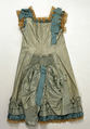 Dress, silk, cotton, mother-of-pearl, probably American