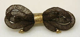 Brooch, hair, metal, American