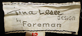 Pajamas, Tina Leser (American, 1910–1986), (a) wool
(b, c) rayon, metallic thread, American