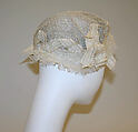 Cap, cotton, silk, metal, American