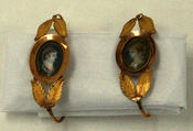 Earrings, gold, French