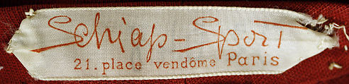 Bathing suit, Schiaparelli (French, founded 1927), elasticized teca estron, French